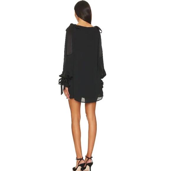 STONE COLD FOX  Lea Mini Dress Black BLD Long Sleeve Classic Romantic Sz S - Picture 7 of 11